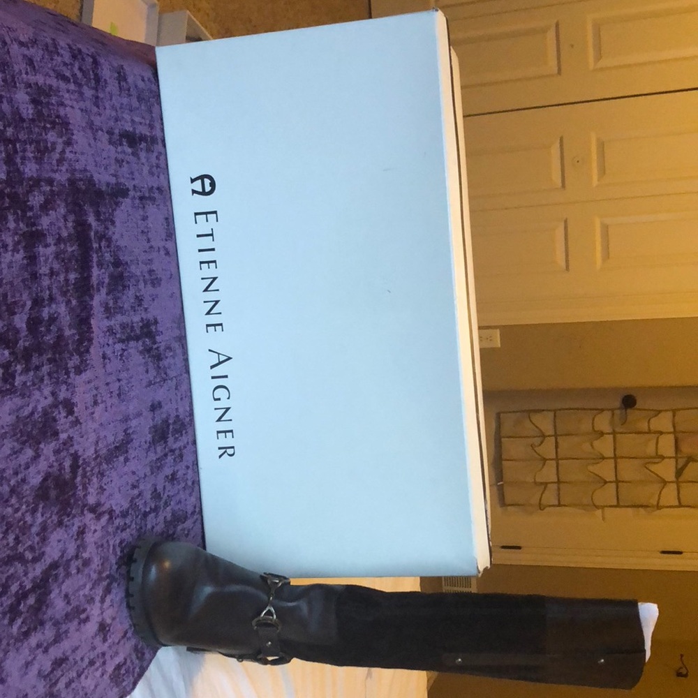 Brown, suede boots from Etienne Aigner